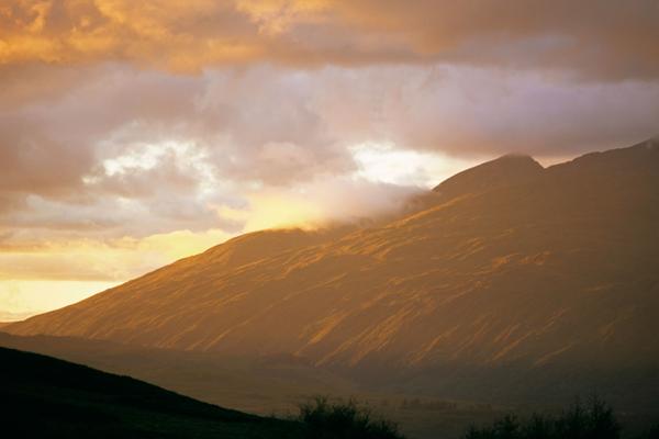 Ben Cruachan, a Munro under atmospheric light in Argyll