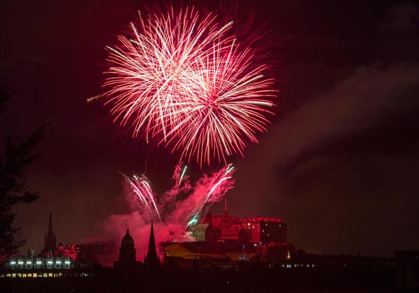 Edinburgh festival fireworks display at Edinburgh Castle